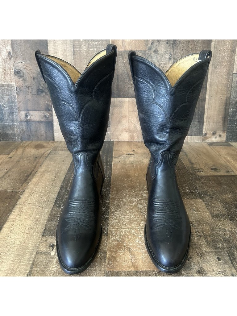 Tony Lama Vintage Black Western Cowboy Boots Mens 11.5 B
